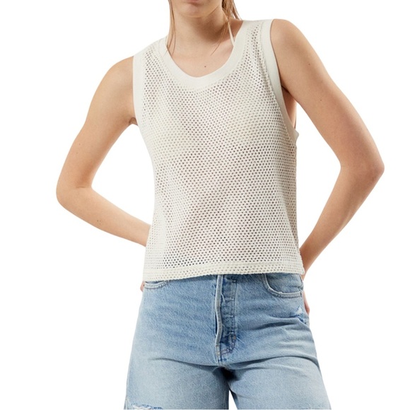 Obey Hudson Mesh Tank Top White Size S NWT | Streetwear Y2K Minimalist - Picture 4 of 10